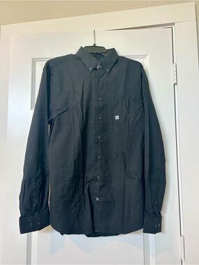 Express Men's Black Button-Down Dress Shirt - Long Sleeve